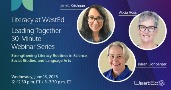 Literacy at WestEd webinar image