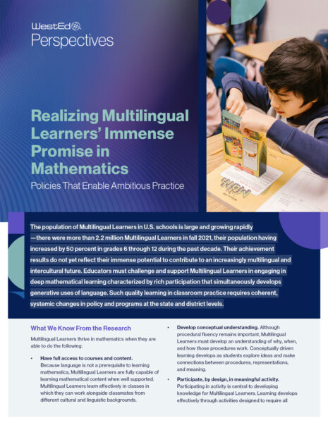 Multilingual Learners Math Perspectives