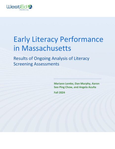 Early Literacy Performance in Massachusetts resource cover image.