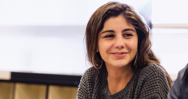 High School student looking off camera