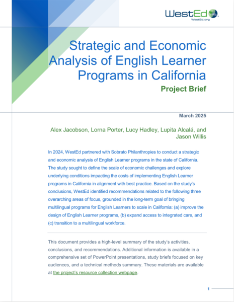 Strategic and Economic Analysis of English Learner Programs in California