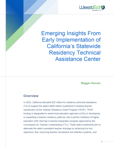 Emerging Insights from Early Implementation of California resource image
