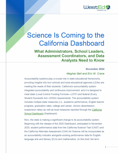Cover image for the Science is Coming to the California Dashboard resource.