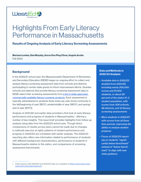 Highlights From Early Literacy Performance in Mass. featured image.
