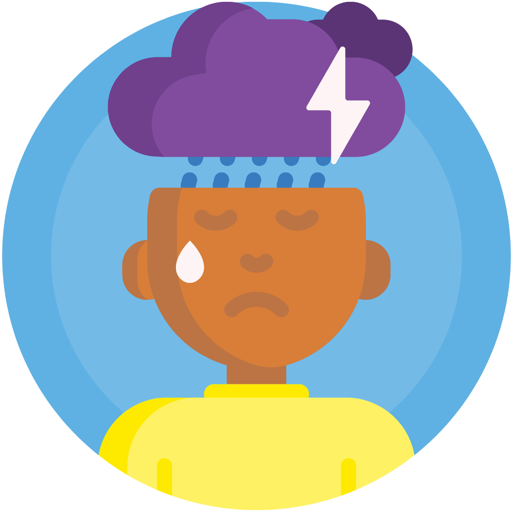An illustration of a student with depression
